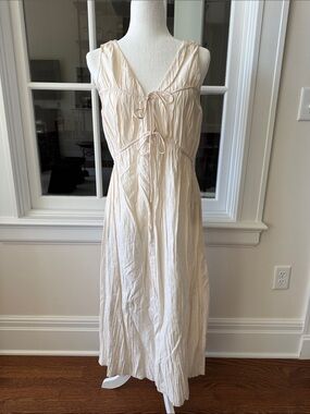FRAME Women's Cream Sleeveless Tie-Front Dress